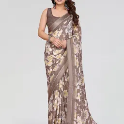 DIVASTRI Floral Poly Georgette Ready to Wear Saree-picture-18