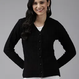 The Roadster Lifestyle Co Woollen V-Neck Cardigan-picture-47