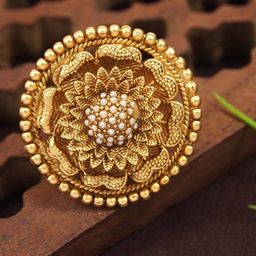 SGA FASHION Gold-Plated Beaded Finger Ring-image-29