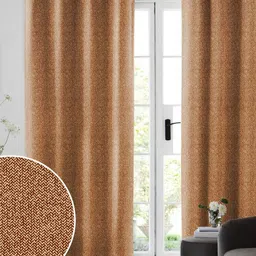 Myntra Elegant Homes Mustard & Brown Set of 2 Black Out Long Door Curtain-image-85