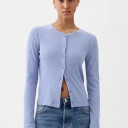 GAP Women Cotton Ribbed Cardigan-48