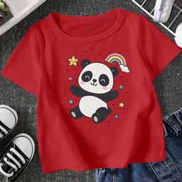 FIONAA TRENDZ Kids Red Panda Rainbow Printed Cotton T-shirt-picture-7