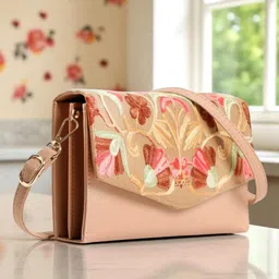 Exotic Embroidered Sling Bag With Shoulder Strap-picture-1