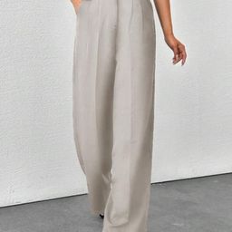 Next One Women Smart High-Rise Easy Wash Pleated Korean Pants-picture-18