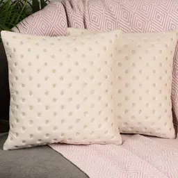 Modern Minimalist Dot Design Cream Color Velvet Cushion Covers Set of 2-image-89