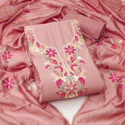 Maroosh Floral Embroidered Beads And Stone Unstitched Dress Material-image-94