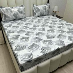 Pure Decor Royal Passion White Printed Cotton 350 TC Queen Bedsheet Set- 2.28 m x 2.54 m-picture-28