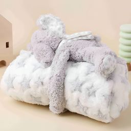 KICKS & CRAWL Grey & White Geometric 210 GSM Single Bed Blanket-image-23