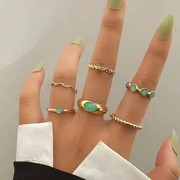 Arzonai Rings Set Steel Ring Set-18
