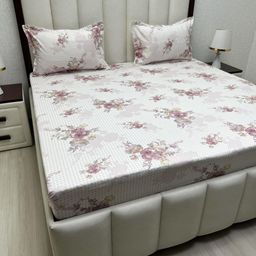 Pure Decor Pink & White Floral 220 TC Queen Bedsheet with 2 Pillow Covers 2.28 m x 2.54 m-picture-47