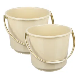 Kuber Industries Beige 2 Pieces Bathroom Bucket 5L-60