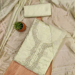 Rangtulika Ethnics Motifs Embellished Unstitched Dress Material-picture-1