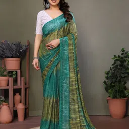 yourwish Sequinned Pure Georgette Printed Saree-picture-34