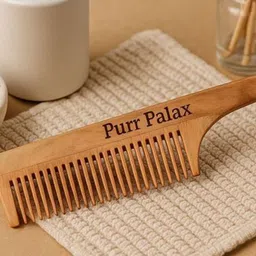 PURRPALAX Anti-Static Tail Handle Neem Comb image 3