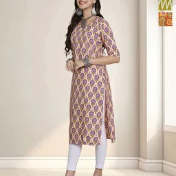 HERE&NOW Selection Of 3 Floral Printed Round Neck Straight Kurta-image-98