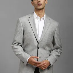 Louis Philippe Notched Lapel Single Breasted Woollen Formal Blazer-image-15