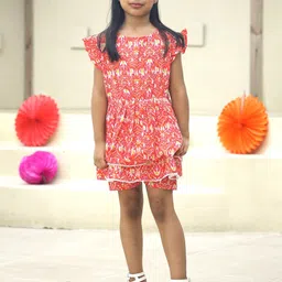 Hoshi by A&T Girls Printed Cotton Basic Jumpsuit-image-90