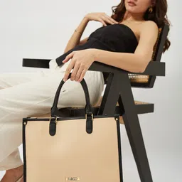 FARGO Vegan Leather Regal Structured Tote Bag-image-91