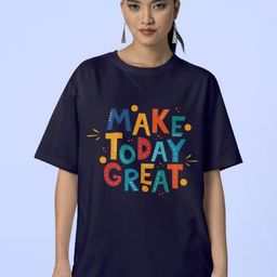 Reifica Women Typography Printed Drop-Shoulder Sleeves Pockets T-shirt-image-31