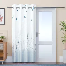 RUBOXA White & Blue Door Curtain-picture-25
