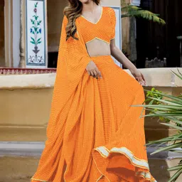 DIVASTRI Printed Semi-Stitched Lehenga & Unstitched Blouse With Dupatta image 5
