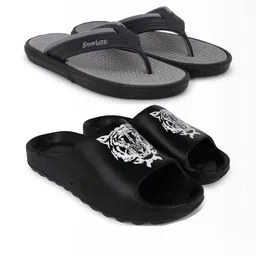 KAPYANSH Men Pack of 2 Printed EVA Sliders-picture-9