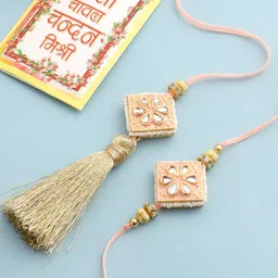 Sangria Set Of 2 Kundan Studded And Beaded Bhaiya Bhabhi Rakhi-69