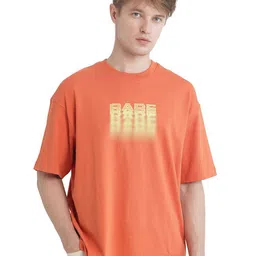 RARE RABBIT Men Typography Printed Round Neck Cotton Oversized T-shirt-image-65