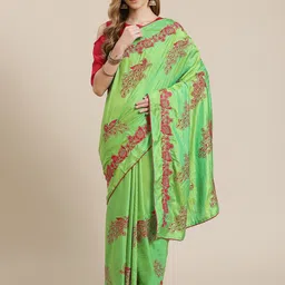 DIVASTRI Embroidered Saree With Blouse Piece-image-29