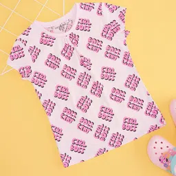 Pantaloons Junior Girls Geometric Printed Round Neck Cotton T-shirt-38