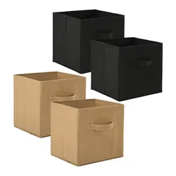 Kuber Industries Black & Beige 4 Pieces Drawer Organisers-8