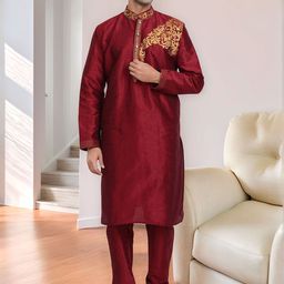 Moda Rapido Men Embroidered Regular Kurta with Pyjamas-55