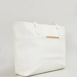 max PU Oversized Shopper Handheld Bag With Bow Detail-33