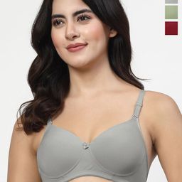 LILY dapyklis Full Coverage Lightly Padded Non-Wired Back Closure T-shirt Bra-picture-1