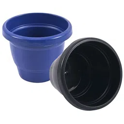 Kuber Industries Blue & Black 2 Pieces Versatile Sturdy Flower Planters-image-66