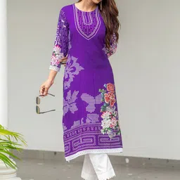 Moda Rapido Women Printed Regular Kurta with Trousers-picture-58