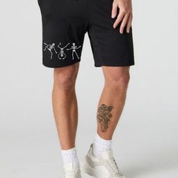 FABSTIEVE Men Three Skeleton Printed Regular Fit Mid -Rise Cotton Shorts-image-26