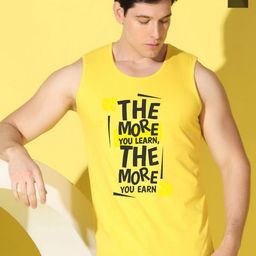 WOOSTRO Pack Of 2 Printed Combo Cotton Gym Vests VWS26(MORE YELLOW)(HARD OLIVE)-image-30