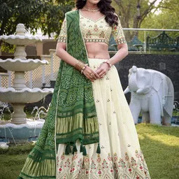 LOOKNBOOK ART Ready to Wear Lehenga & Unstitched Blouse Silk And Dupatta-image-29