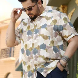 Instafab Plus Men Plus Size Comfort Printed Cotton Casual Shirt-picture-31