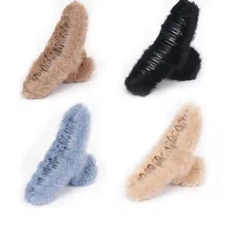 DIVASTRI Women Set of 4 Fur Claw Clip-picture-6