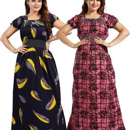 Inner Beats Pack Of 2 Cotton Blend Nightdress-picture-22