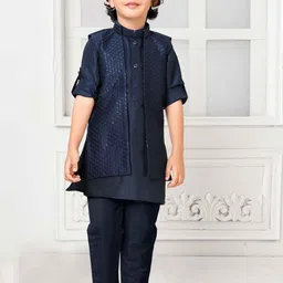 Lagorii Boys Regular Pure Silk Kurta with Trousers-50
