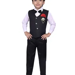 VALUE CREATION Boys V-Neck Single-Breasted Three-Piece Suit-47