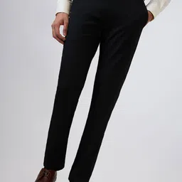 Raymond Contemporary Fit Structure Pattern Formal Trousers-image-68