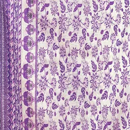 Stylum Violet Floral Yoke Design Regular Thread Work Kurta With Trousers & Dupatta image 4