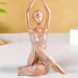 Zart Gold-Toned & Silver-Toned Textured Yoga Lady Showpiece-image-47