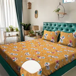 Myntra Elegant Homes Cartoon Characters Printed 400 TC King Bedsheet with 2 Pillow Covers-image-47