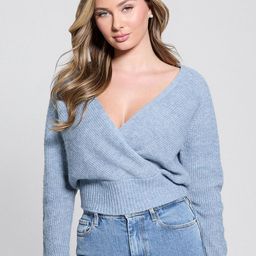GUESS Women Ribbed V-Neck Long Sleeve Pullover Sweater-picture-23