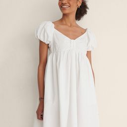 DressBerry Women Solid Puff Sleeve Fit & Flare Dress-image-94